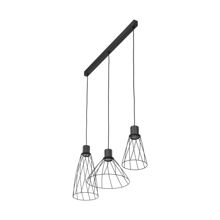 MODESTO BLACK Lampa wisząca 3 10149 TK Lighting Czarny Czarny