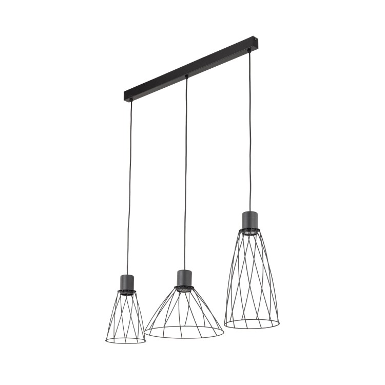 MODESTO BLACK Lampa wisząca 3 10149 TK Lighting Czarny Czarny