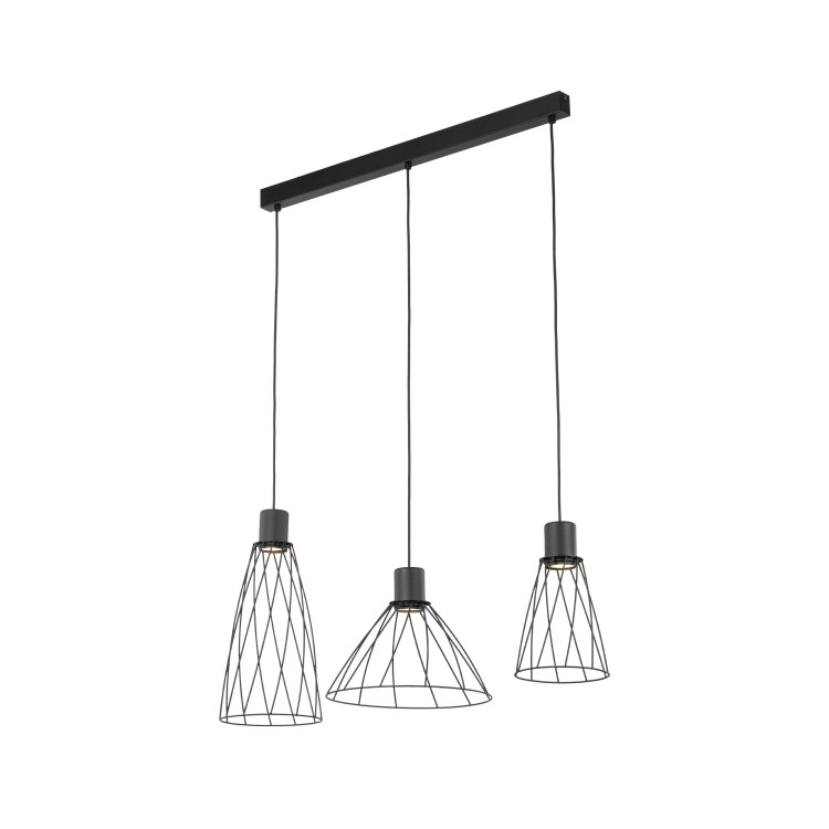 MODESTO BLACK Lampa wisząca 3 10149 TK Lighting Czarny Czarny