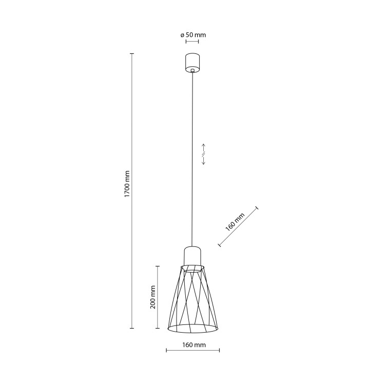 MODESTO WOOD SOSNA Lampa wisząca 1 10155 TK Lighting Sosna, Czarny Czarny
