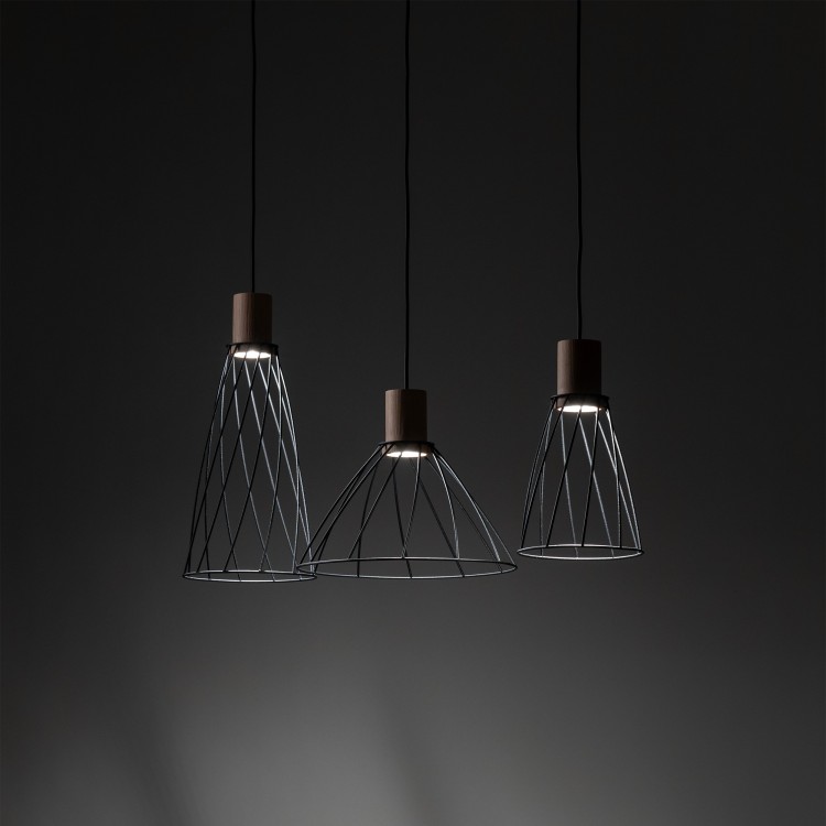 MODESTO WOOD SOSNA Lampa wisząca 3 10158 TK Lighting Czarny Czarny