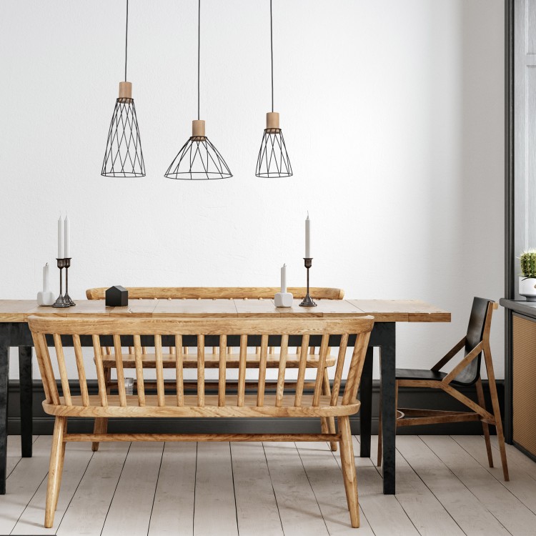 MODESTO WOOD SOSNA Lampa wisząca 3 10158 TK Lighting Czarny Czarny