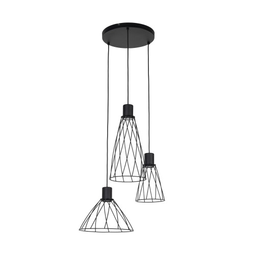MODESTO BLACK Lampa wisząca 3 Koło 10187 TK Lighting Czarny Czarny