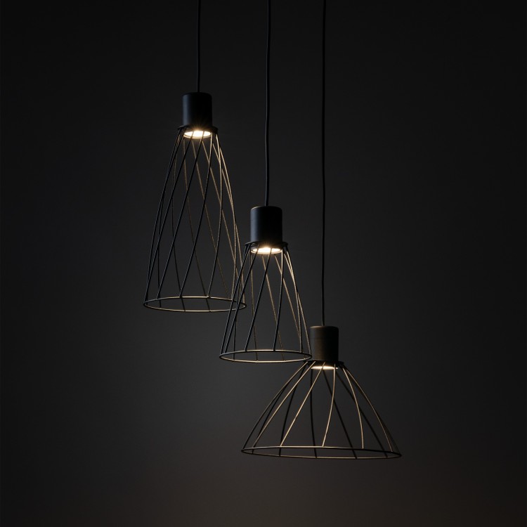MODESTO BLACK Lampa wisząca 3 Koło 10187 TK Lighting Czarny Czarny