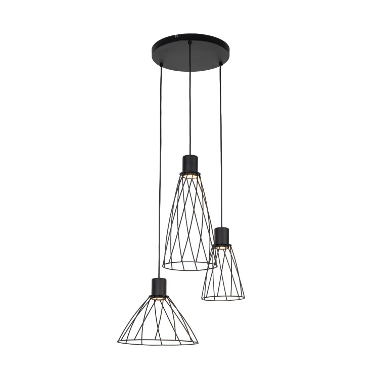 MODESTO BLACK Lampa wisząca 3 Koło 10187 TK Lighting Czarny Czarny