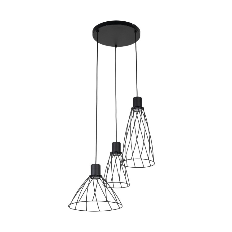 MODESTO BLACK Lampa wisząca 3 Koło 10187 TK Lighting Czarny Czarny