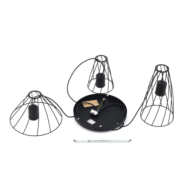 MODESTO BLACK Lampa wisząca 3 Koło 10187 TK Lighting Czarny Czarny