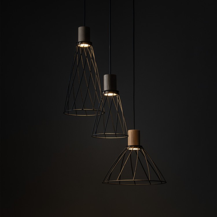 MODESTO WOOD SOSNA Lampa wisząca 3 Koło 10188 TK Lighting Czarny Czarny