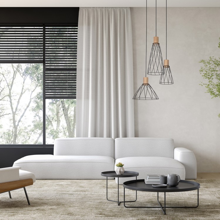 MODESTO WOOD SOSNA Lampa wisząca 3 Koło 10188 TK Lighting Czarny Czarny
