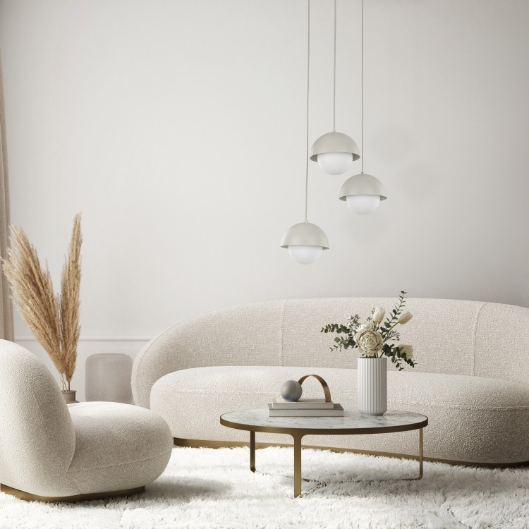 BONO BEIGE Lampa wisząca 3 10206 TK Lighting Beżowy Biały