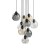 CUBUS MIX Lampa wisząca 9 Koło 10247 TK Lighting Czarny Transparentny, Szary, Bursztynowy