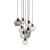 CUBUS MIX Lampa wisząca 9 Koło 10247 TK Lighting Czarny Transparentny, Szary, Bursztynowy