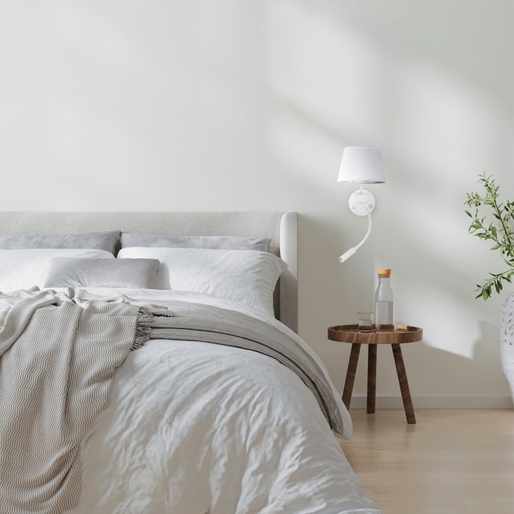 MAJA WHITE Kinkiet 2 E27 + G9 + USB 10204 TK Lighting Biały Biały