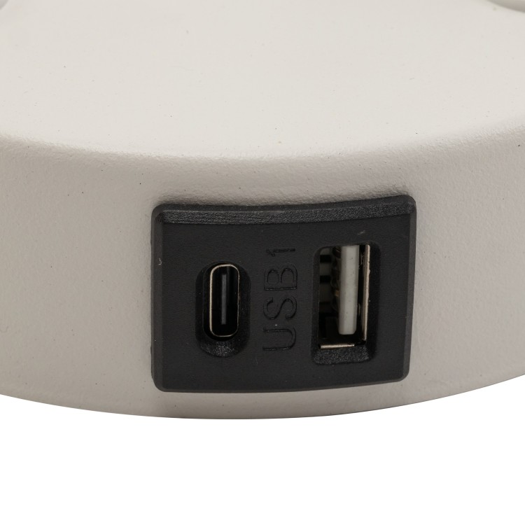 MAJA WHITE Kinkiet 2 E27 + G9 + USB 10204 TK Lighting Biały Biały