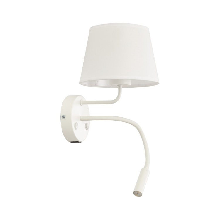 MAJA WHITE Kinkiet 2 E27 + G9 + USB 10204 TK Lighting Biały Biały
