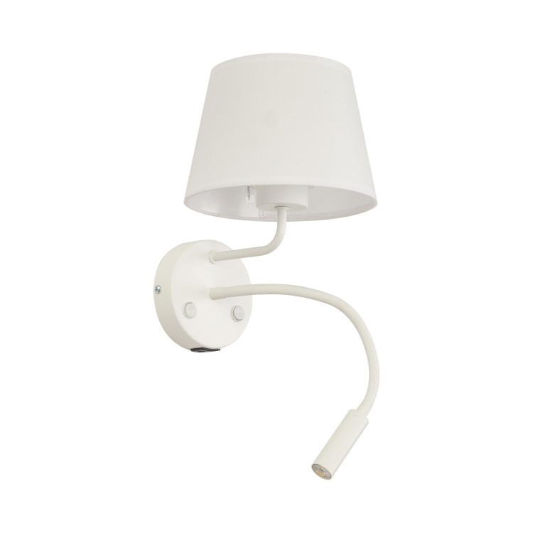 MAJA WHITE Kinkiet 2 E27 + G9 + USB 10204 TK Lighting Biały Biały
