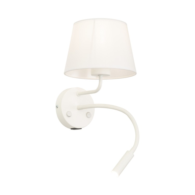 MAJA WHITE Kinkiet 2 E27 + G9 + USB 10204 TK Lighting Biały Biały