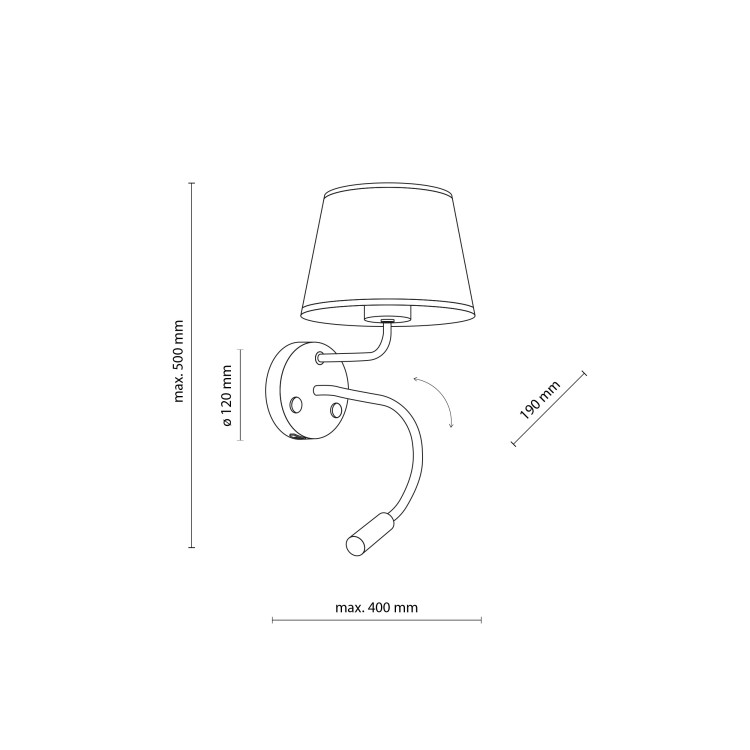 MAJA WHITE Kinkiet 2 E27 + G9 + USB 10204 TK Lighting Biały Biały