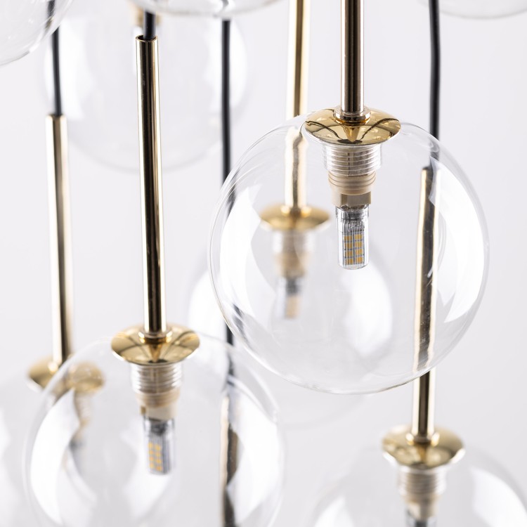 AURORA TRANSPARENT Lampa wisząca 26 10258 TK Lighting Złoty, Czarny Transparentny