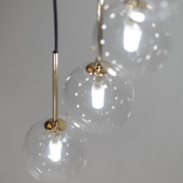 AURORA TRANSPARENT Lampa wisząca 26 10258 TK Lighting Złoty, Czarny Transparentny