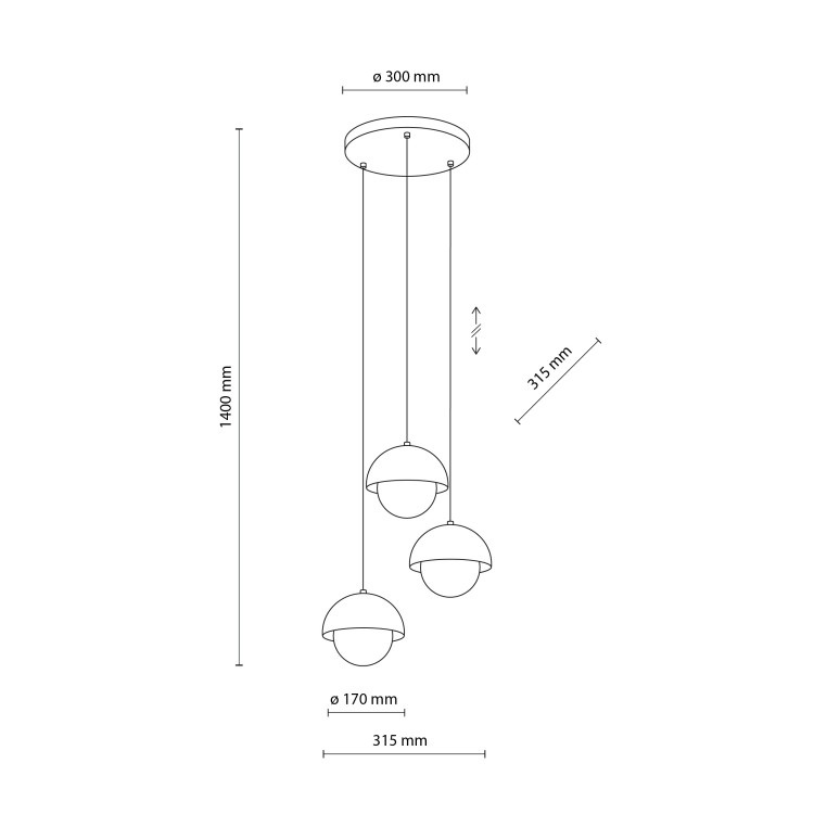 BONO OCHRA Lampa wisząca 3 10266 TK Lighting Ochra Biały