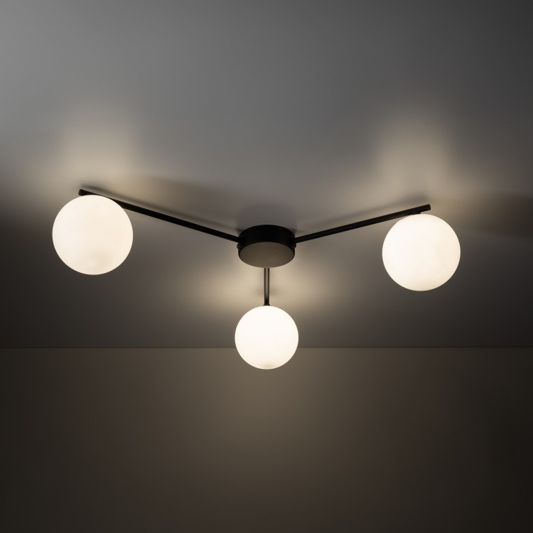 ELTON BLACK Lampa sufitowa 3 10261 TK Lighting Czarny Biały