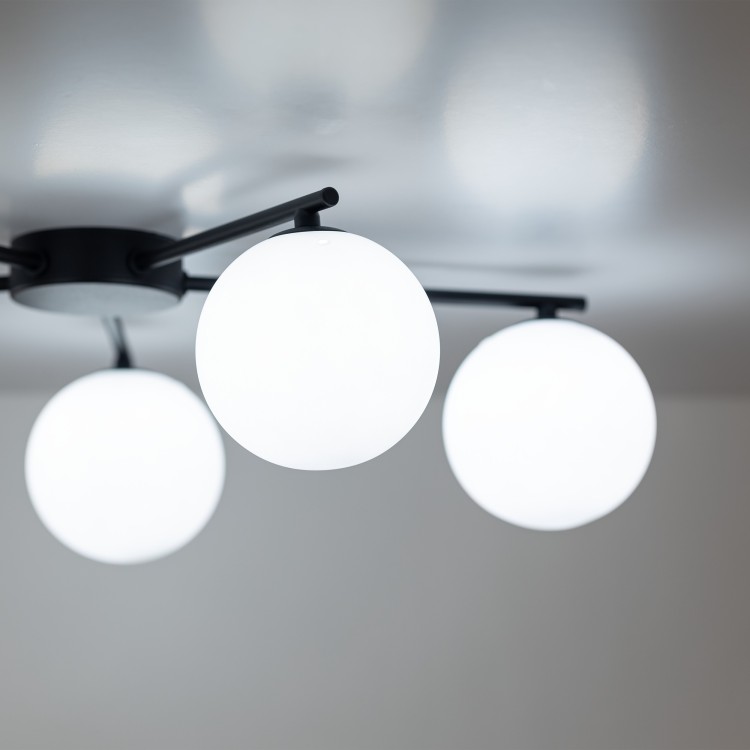 ELTON BLACK Lampa sufitowa 5 10262 TK Lighting Czarny Biały
