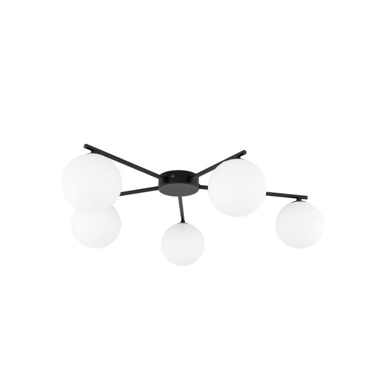ELTON BLACK Lampa sufitowa 5 10262 TK Lighting Czarny Biały