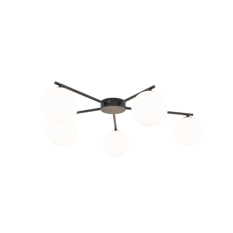 ELTON BLACK Lampa sufitowa 5 10262 TK Lighting Czarny Biały