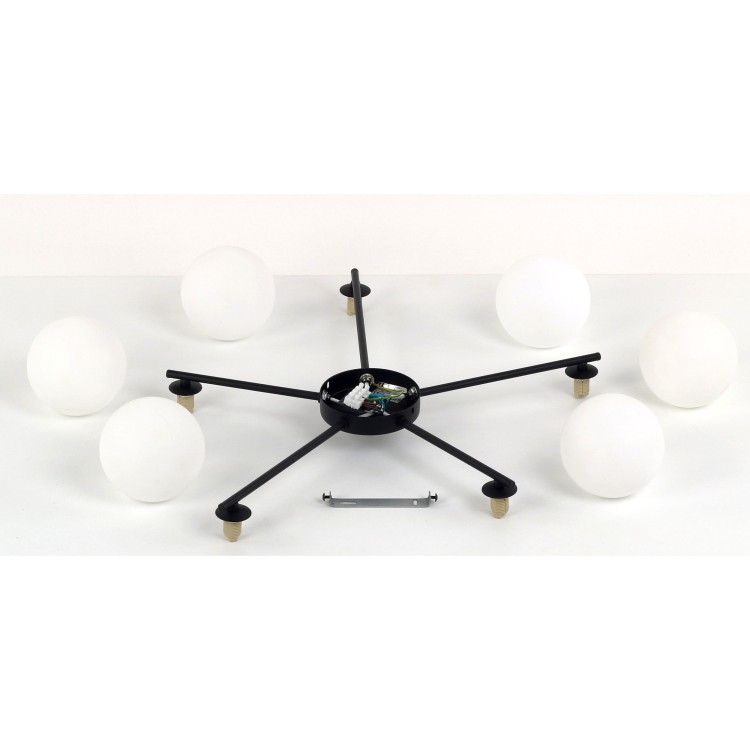 ELTON BLACK Lampa sufitowa 5 10262 TK Lighting Czarny Biały