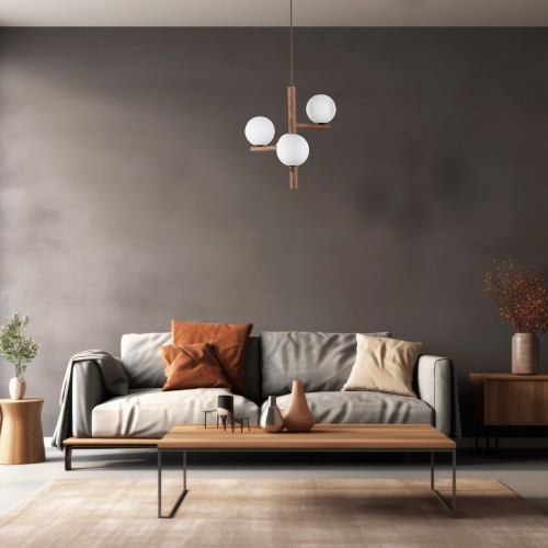 ESTERA WOOD ORZECH Lampa wisząca 3 10271 TK Lighting Orzech Biały
