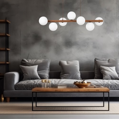 ESTERA WOOD ORZECH Lampa wisząca 7 10272 TK Lighting Orzech Biały