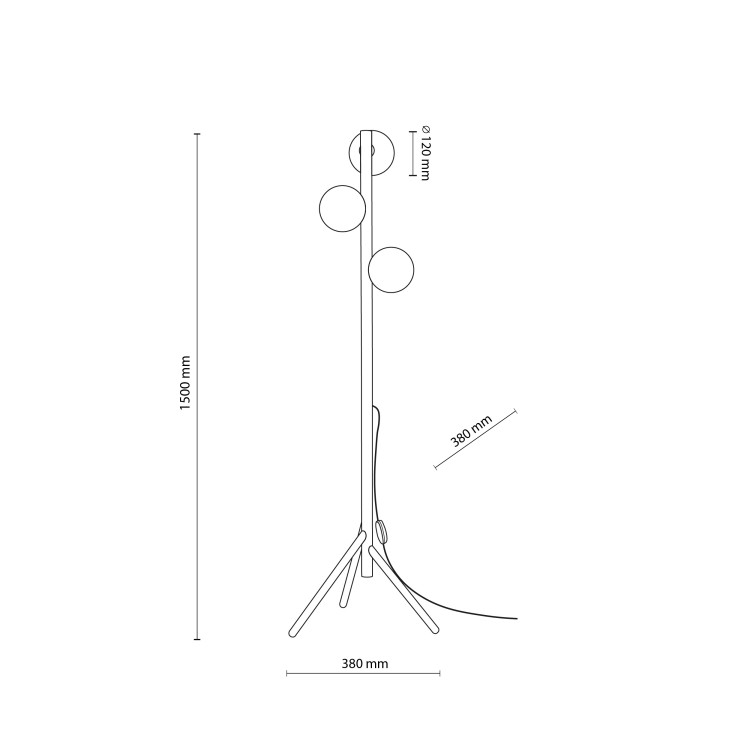 ESTERA WOOD ORZECH Lampa podłogowa 3 16045 TK Lighting Orzech Biały