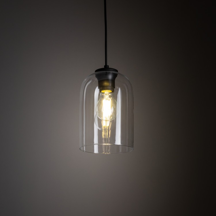 MOLLY TRANSPARENT Lampa wisząca 1 10300 TK Lighting Czarny Transparentny