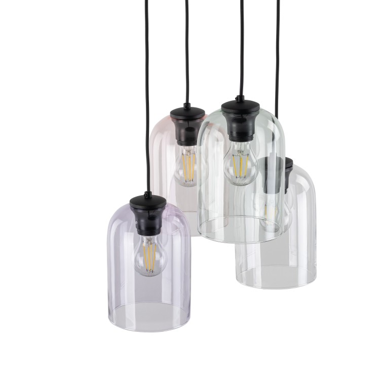 MOLLY Lampa wisząca 4 Koło 10301 TK Lighting Czarny Transparentny, Różowy, Zielony, Fioletowy