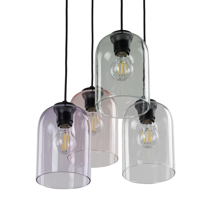 MOLLY Lampa wisząca 4 Koło 10301 TK Lighting Czarny Transparentny, Różowy, Zielony, Fioletowy