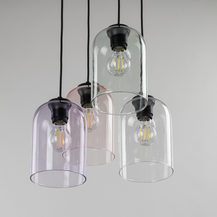 MOLLY Lampa wisząca 4 Koło 10301 TK Lighting Czarny Transparentny, Różowy, Zielony, Fioletowy