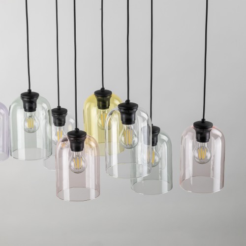 MOLLY Lampa wisząca 8 10303 TK Lighting Czarny Żółty, Transparentny, Różowy, Zielony, Fioletowy