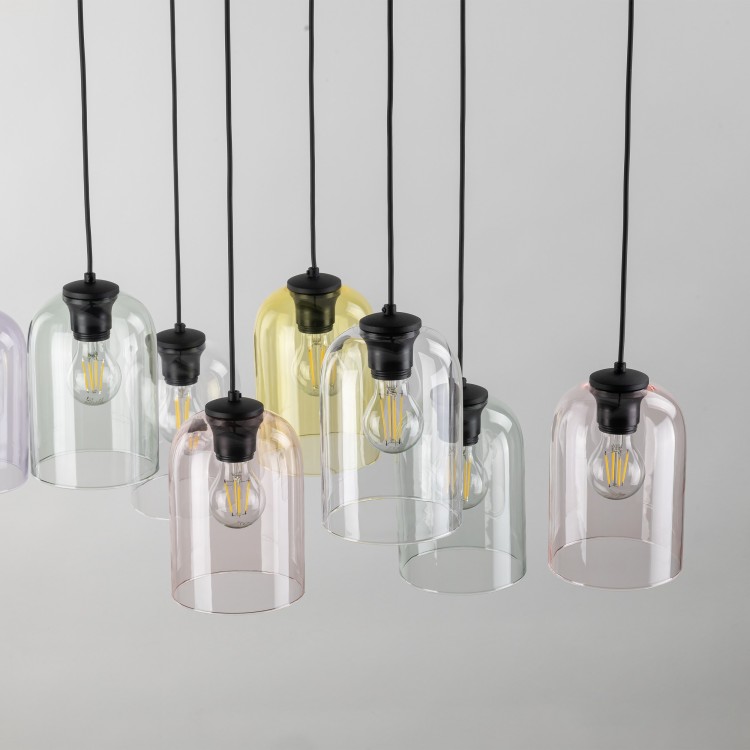 MOLLY Lampa wisząca 8 10303 TK Lighting Czarny Żółty, Transparentny, Różowy, Zielony, Fioletowy