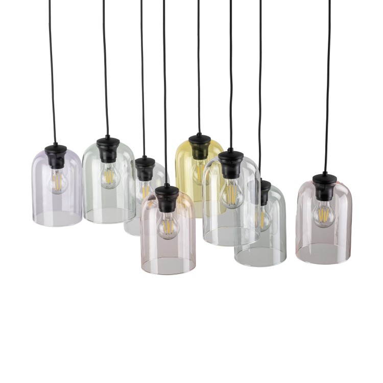 MOLLY Lampa wisząca 8 10303 TK Lighting Czarny Żółty, Transparentny, Różowy, Zielony, Fioletowy