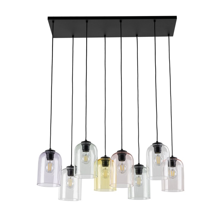 MOLLY Lampa wisząca 8 10303 TK Lighting Czarny Żółty, Transparentny, Różowy, Zielony, Fioletowy