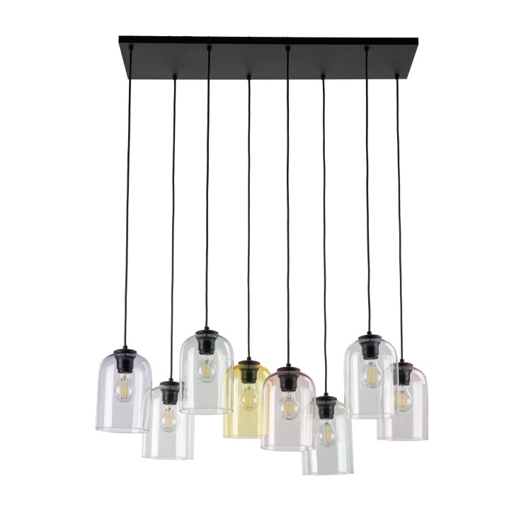 MOLLY Lampa wisząca 8 10303 TK Lighting Czarny Żółty, Transparentny, Różowy, Zielony, Fioletowy