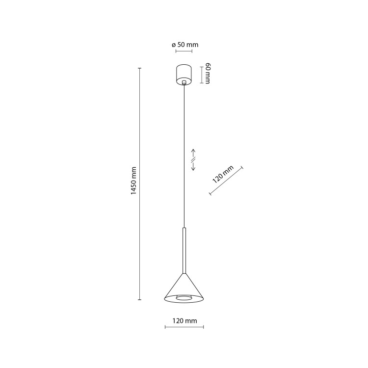CONO MINI BLACK Lampa wisząca 1 10304 TK Lighting Czarny Czarny
