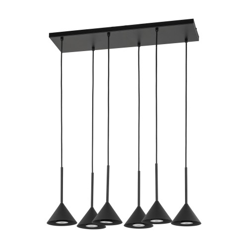 CONO MINI BLACK Lampa wisząca 6 10306 TK Lighting Czarny Czarny