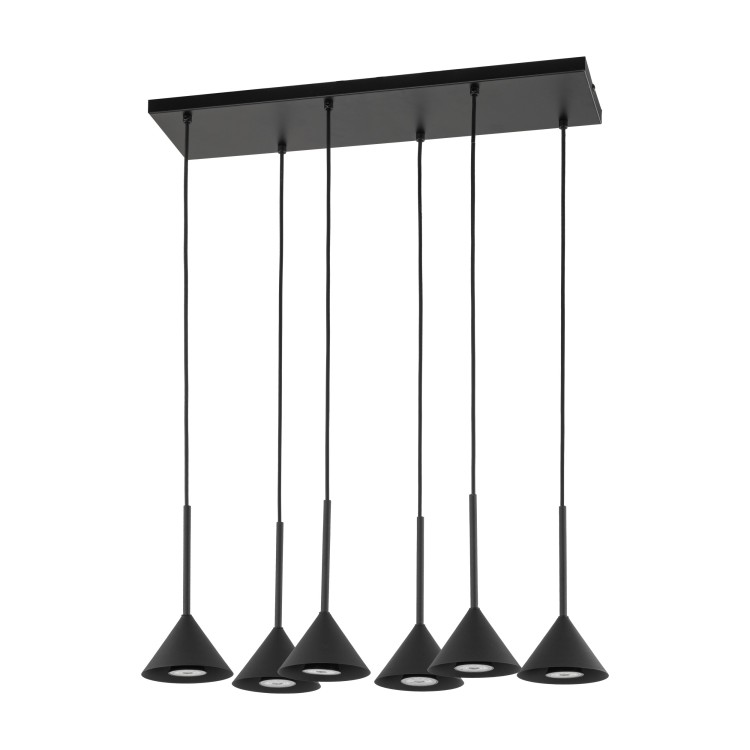 CONO MINI BLACK Lampa wisząca 6 10306 TK Lighting Czarny Czarny