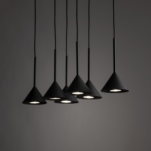 CONO MINI BLACK Lampa wisząca 6 10306 TK Lighting Czarny Czarny