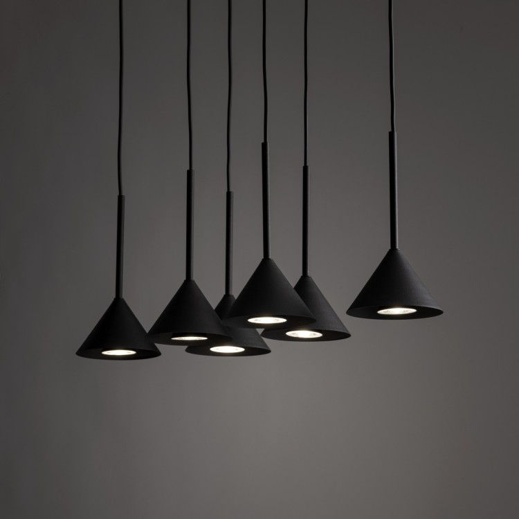 CONO MINI BLACK Lampa wisząca 6 10306 TK Lighting Czarny Czarny