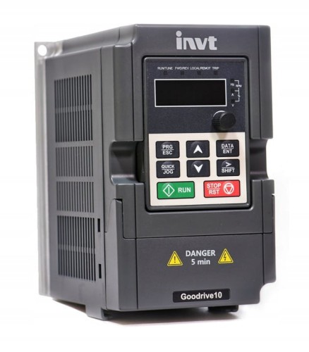 Falownik Przemiennik Częstotliwości INVT 0,75kW 400V 3F trójfazowy GD10-0R7G-4-B - Prąd 2.52A Skalarny