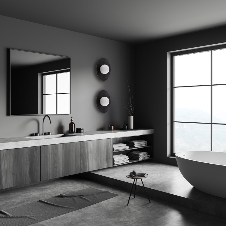 SLATE BLACK GLASS Kinkiet 1XG9 10934 TK Lighting Czarny Biały