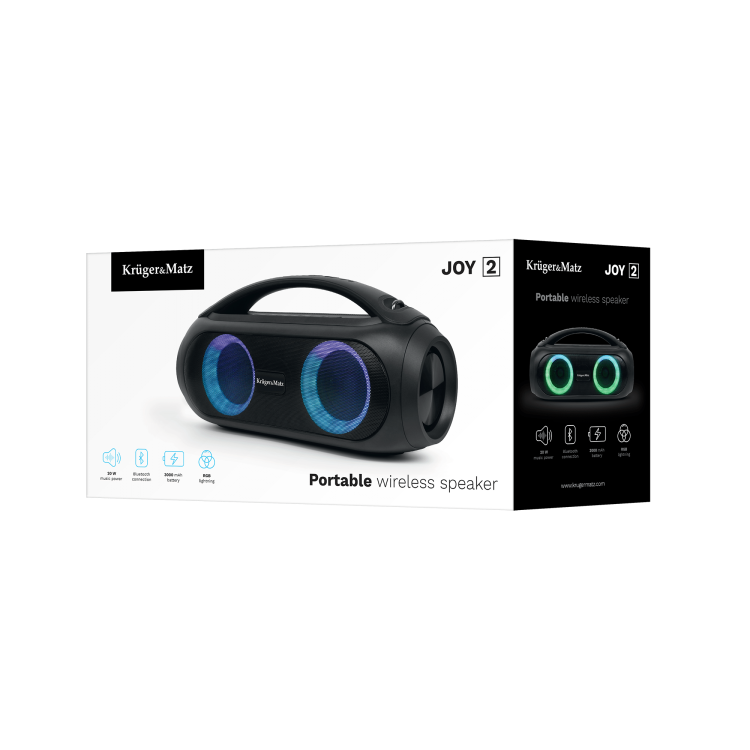 Głośnik Bluetooth USB AUX FM TWS JOY 2 KM0561 Kruger&Matz Przenośny bezprzewodowy MP3 Radio czarny